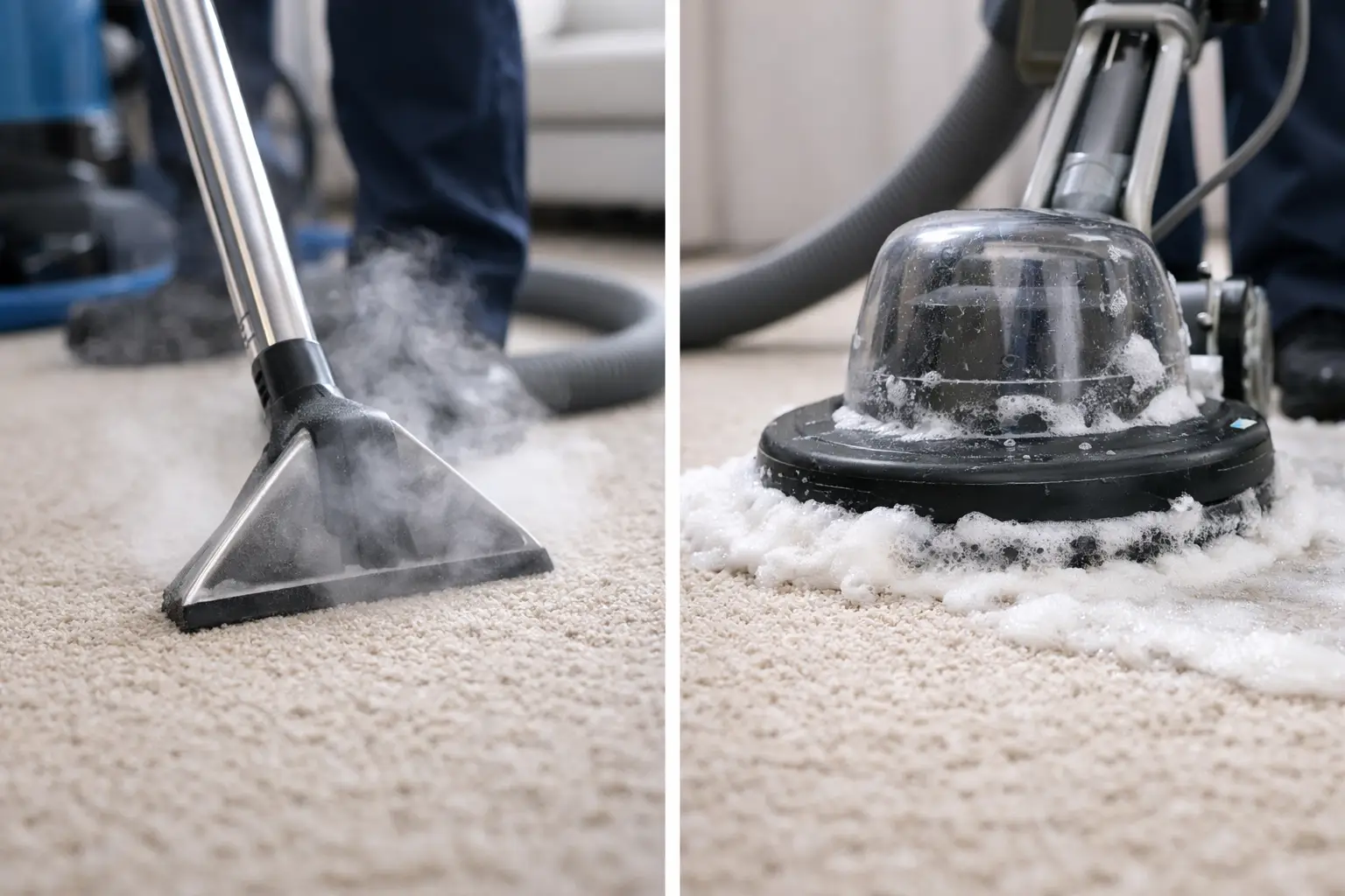 Steam Cleaning vs Shampooing for Carpets